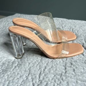 ZARA Nude Clear Heel & Strap Shoes